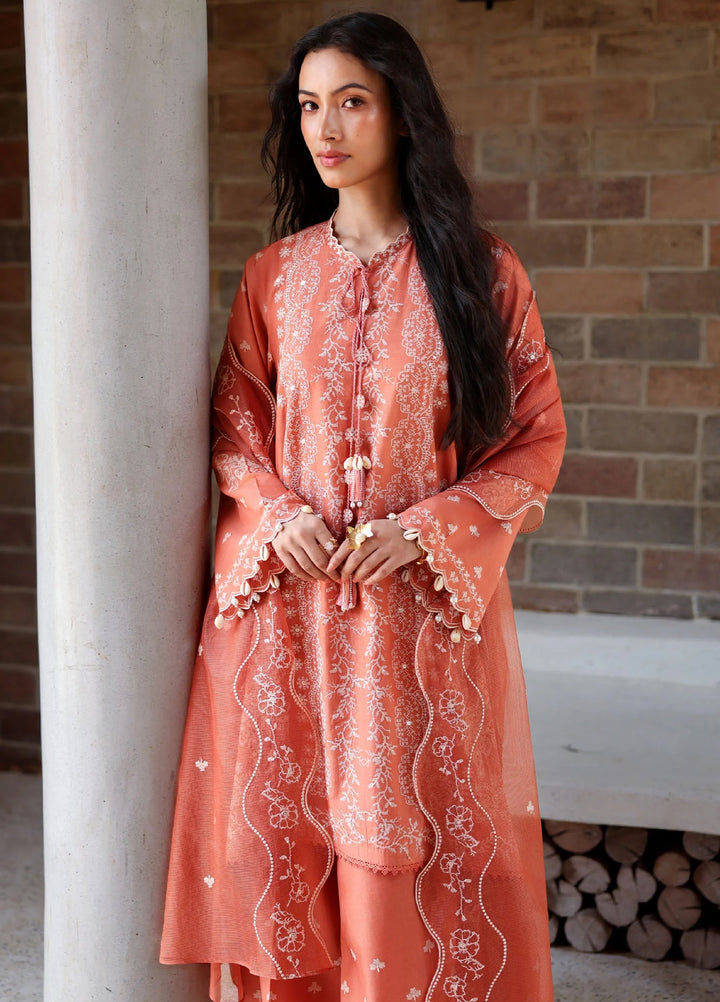 Cross Stitch Unstitched Embroidered Lawn 3 Piece Suit CS26ULE Amber Mist - Eid Collection