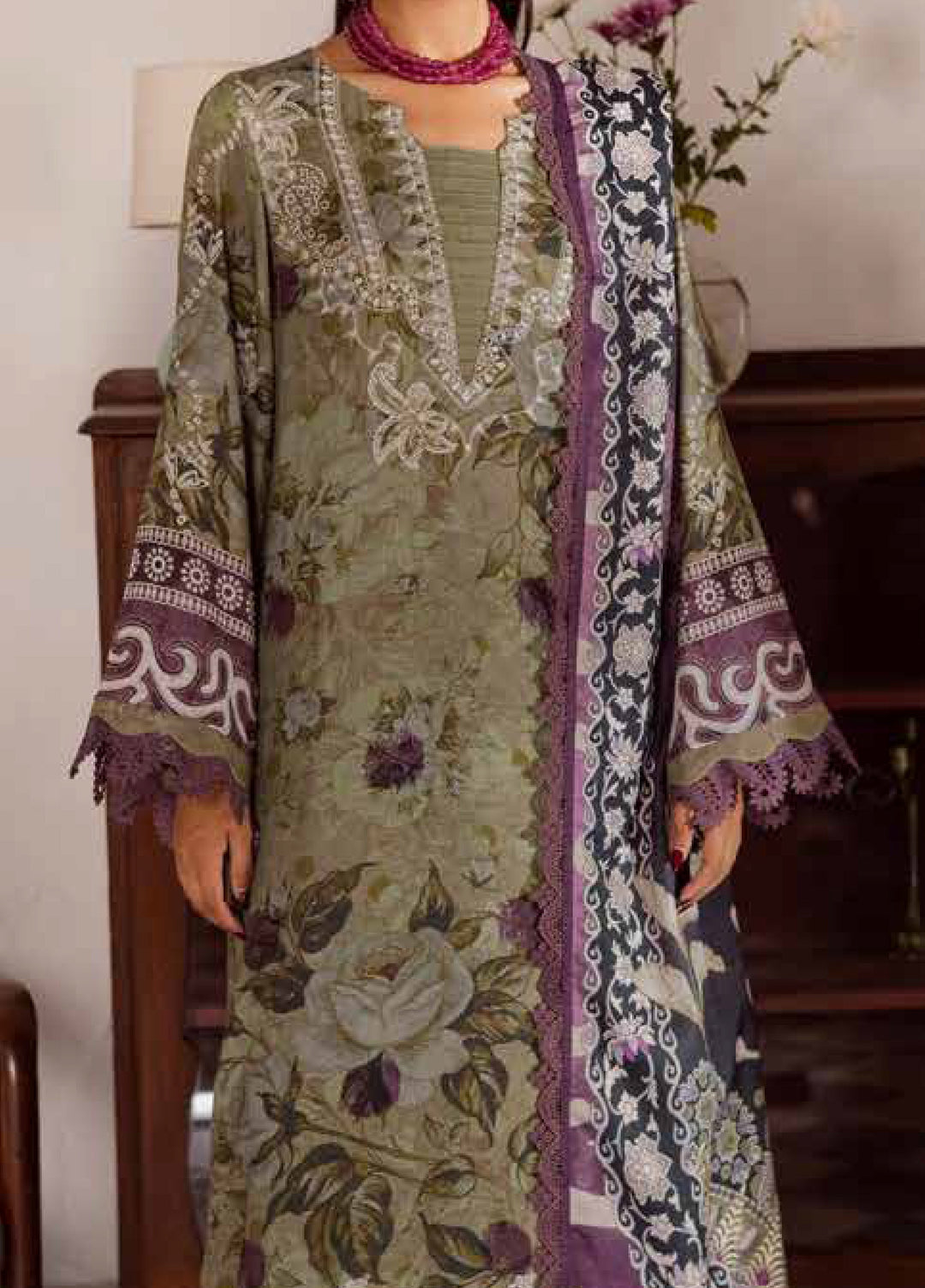Signature Prints by Nureh Unstitched Linen Jacquard Suits 3 Piece NU25LJ SP-191 - Winter Collection