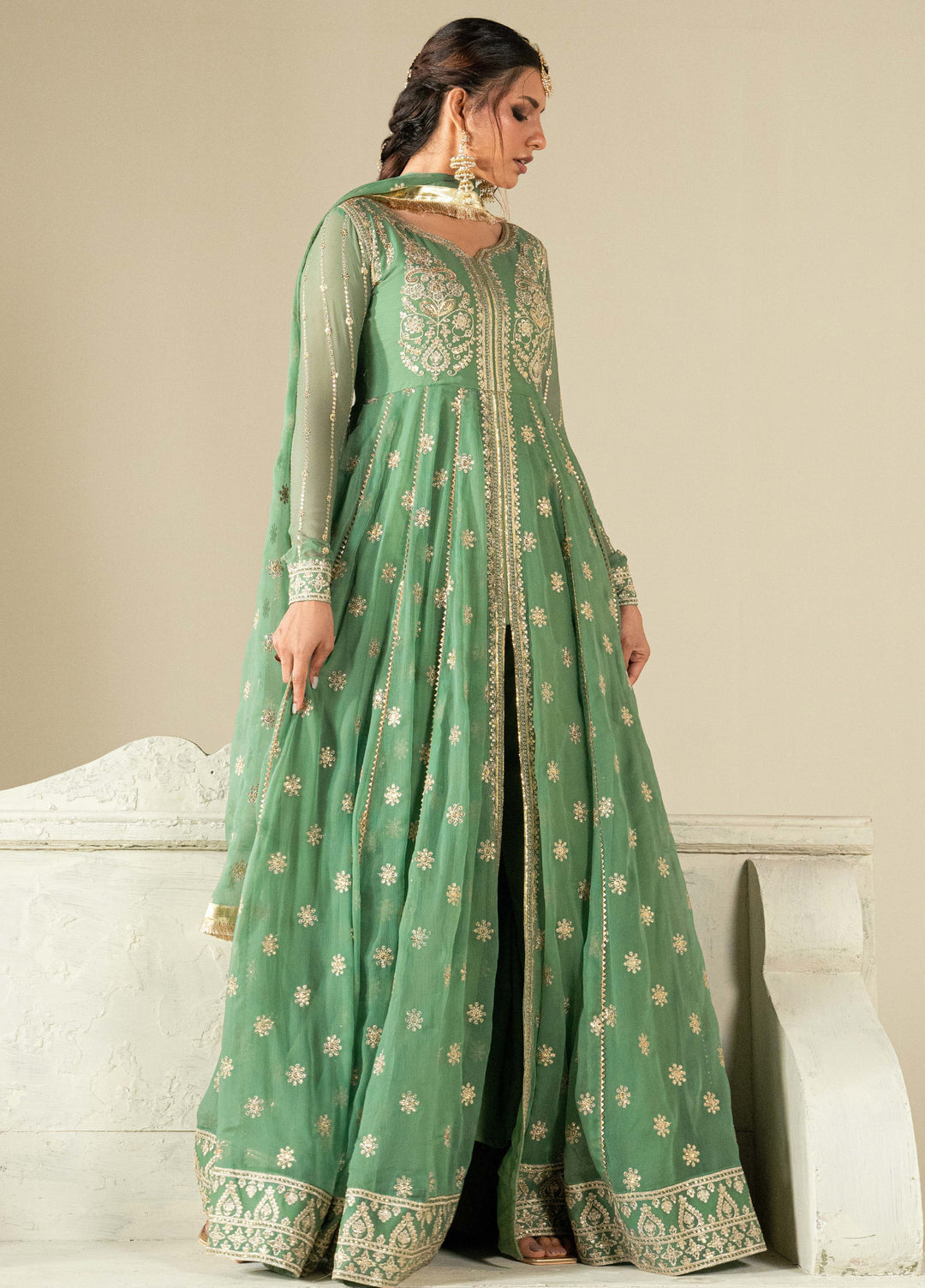 Aura by Haniumaimaz RTW Embroidered Chiffon 3 Piece Suit HUM26RCA ASTRA - Festive Collection