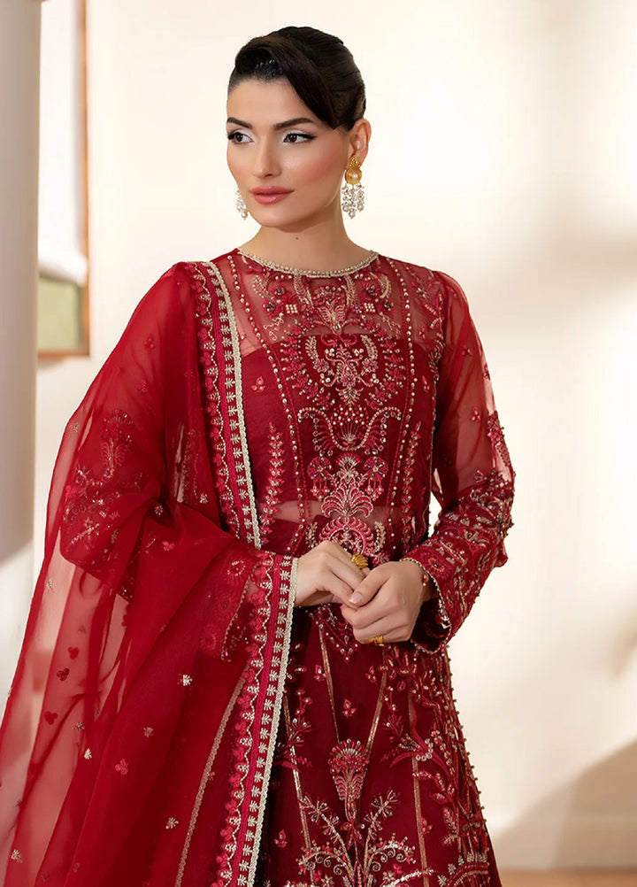 Yashfa Unstitched Hand Work Organza 4 Piece Suit BANUKSHA - Festive Collection