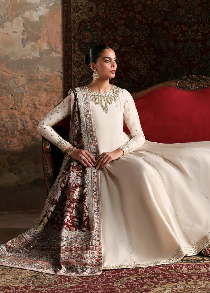Afsana E Silk by Emaan Adeel Unstitched Embroidered Raw Silk 3 Piece Suit Laleh - Festive Collection