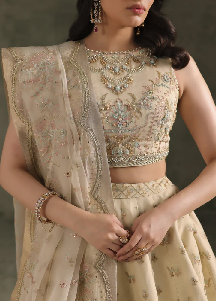 Esmeree by Imran Ramzan Embroidered Unstitched Organza 3 Piece Pavone D Ivoire - Formals Collection