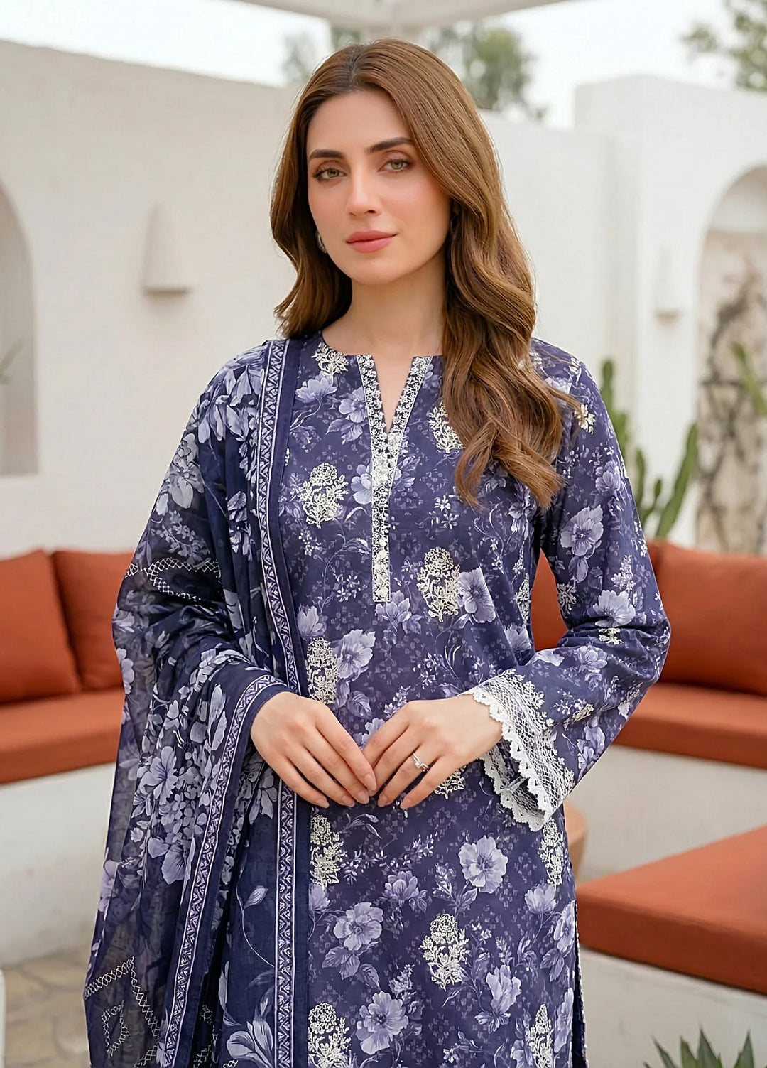 Komal by Lakhany Unstitched Embroidered Lawn 3 Piece Suit LSM26ULK LG-SG-0121 - Summer Collection