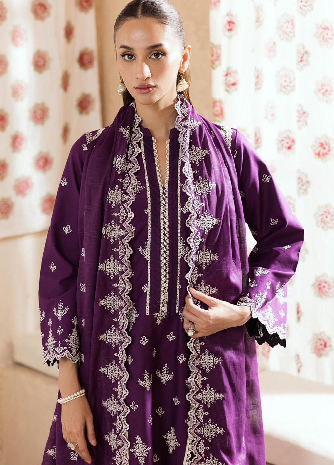 Nissa by Rajbari Unstitched Chikankari Embroidered Lawn 3 Piece Suit RB26UNCL D-4 - Summer Collection