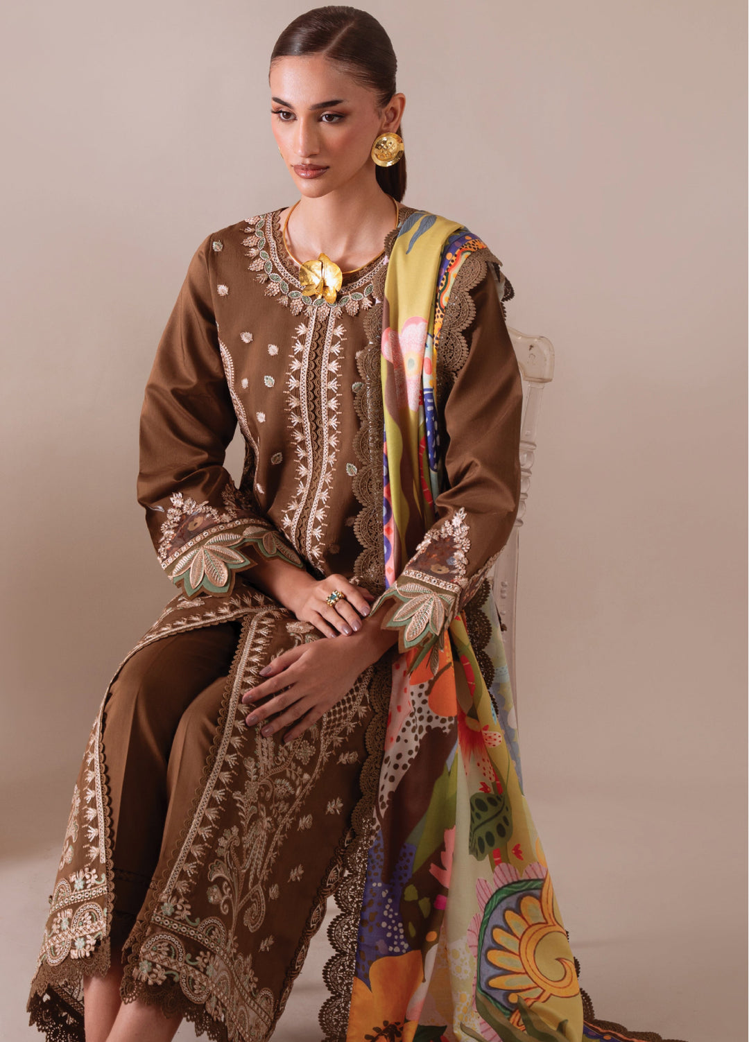 Miraal By Aabyaan Embroidered Chikankari Suits Unstitched 3 Piece ABY25MV D-AV-06-Zarrah - Winter Collection