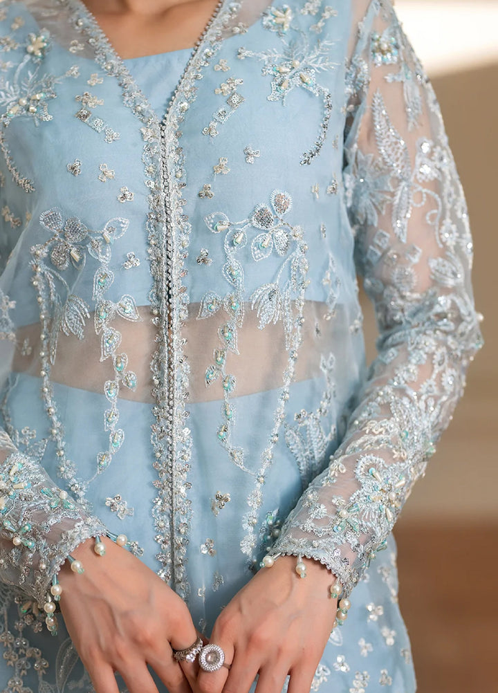 Yashfa Unstitched Hand Work Organza 4 Piece Suit ZINNIA - Wedding Collection