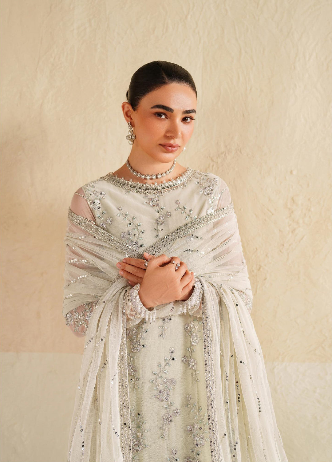 Roohi By Zarif Unstitched Formal Embroidered Net Suits 4 Piece ZRF25RF RFE-02 Leemah - Formals Collection