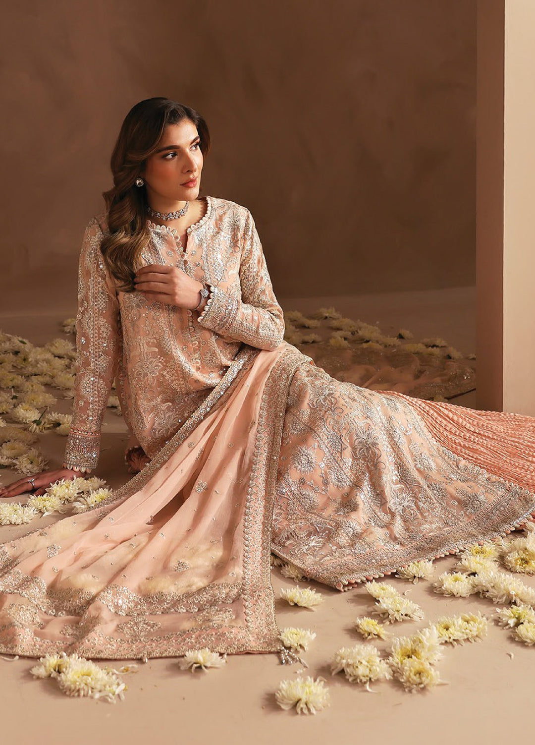 Neorah by Xenia Formals Unstitched Chiffon Embroidered 3 Piece Suit XE26UN D-6 IDRAK - Festive Collection
