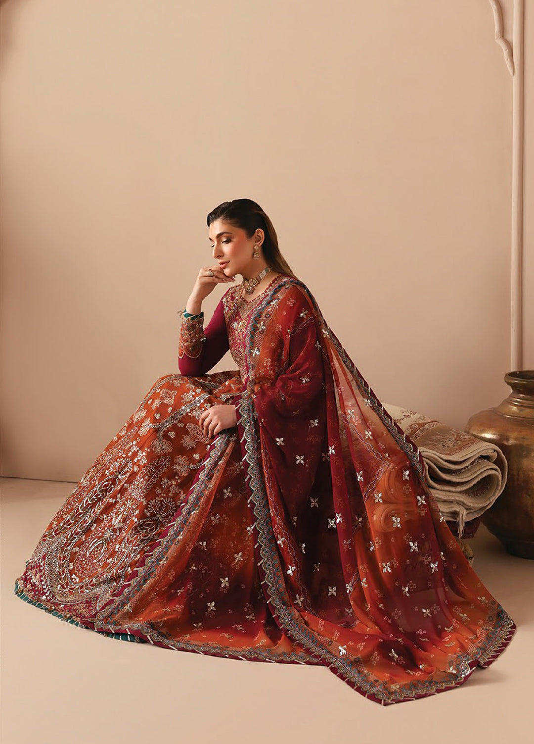 Neorah by Xenia Formals Unstitched Raw Silk Embroidered 3 Piece Suit XE26UN D-3 IBTIHAL - Festive Collection