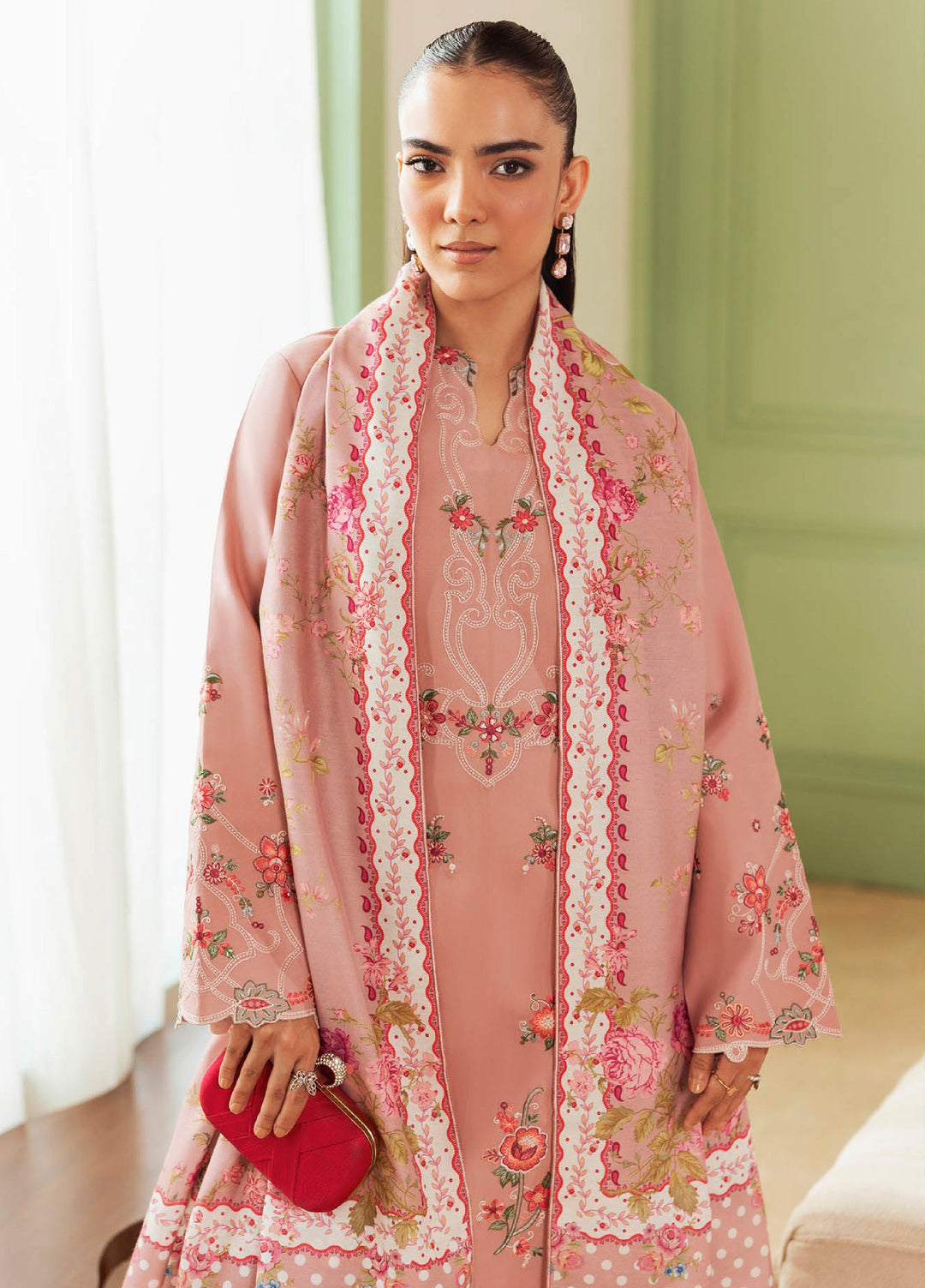 Nissa Floral Symphony by Rajbari Embroidered Marina Suits Unstitched 3 Piece RB25NM D-08 - Winter Collection