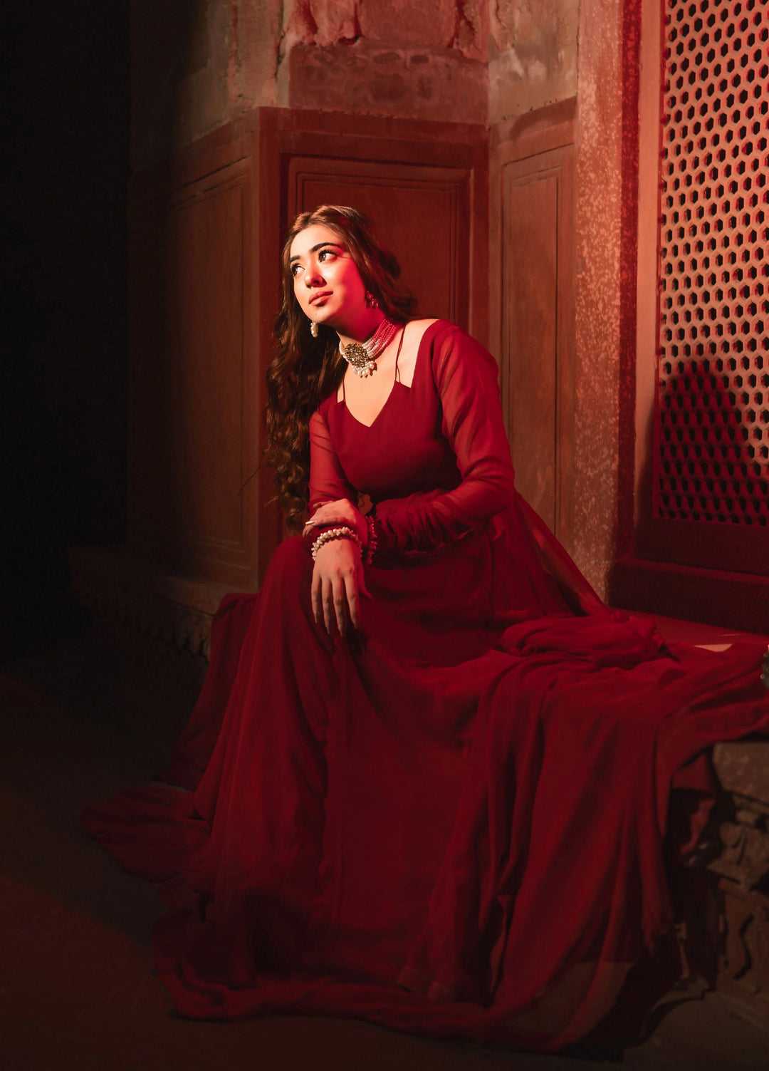 Aura by Haniumaimaz RTW Embroidered Chiffon 2 Piece Suit HUM26RCA SOHA - Festive Collection