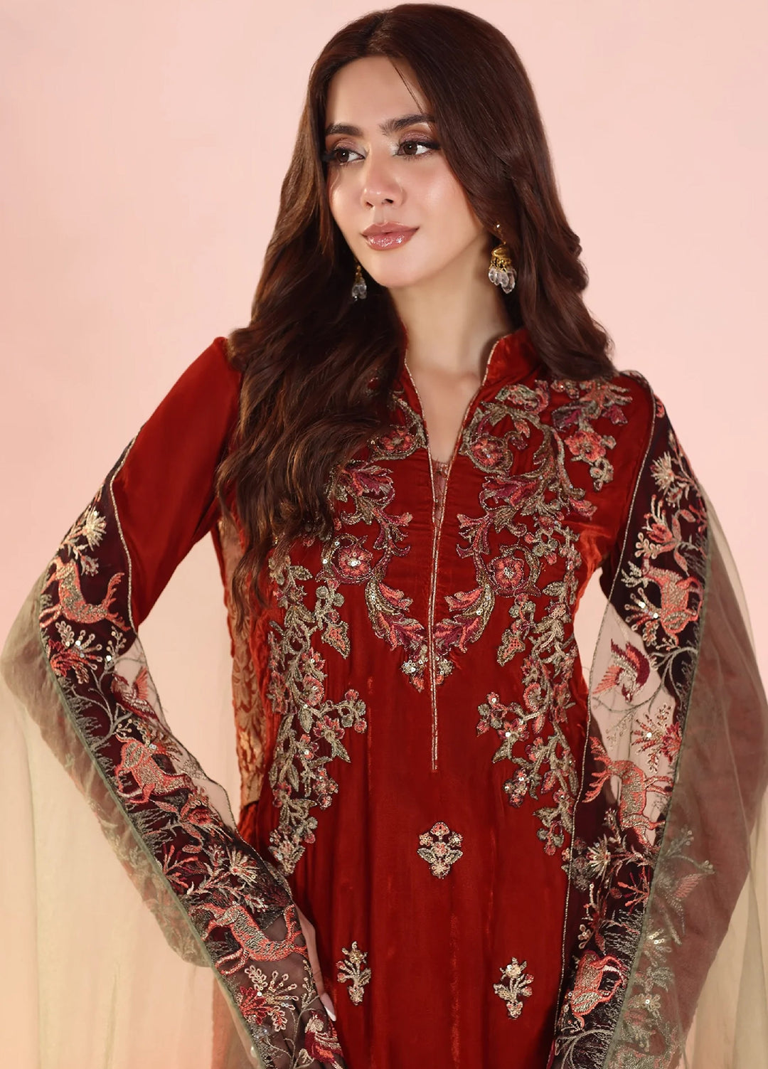 Eterna by Musferah Saad Pret Embroidered Velvet 2 Piece Ember Glow - Festive Collection