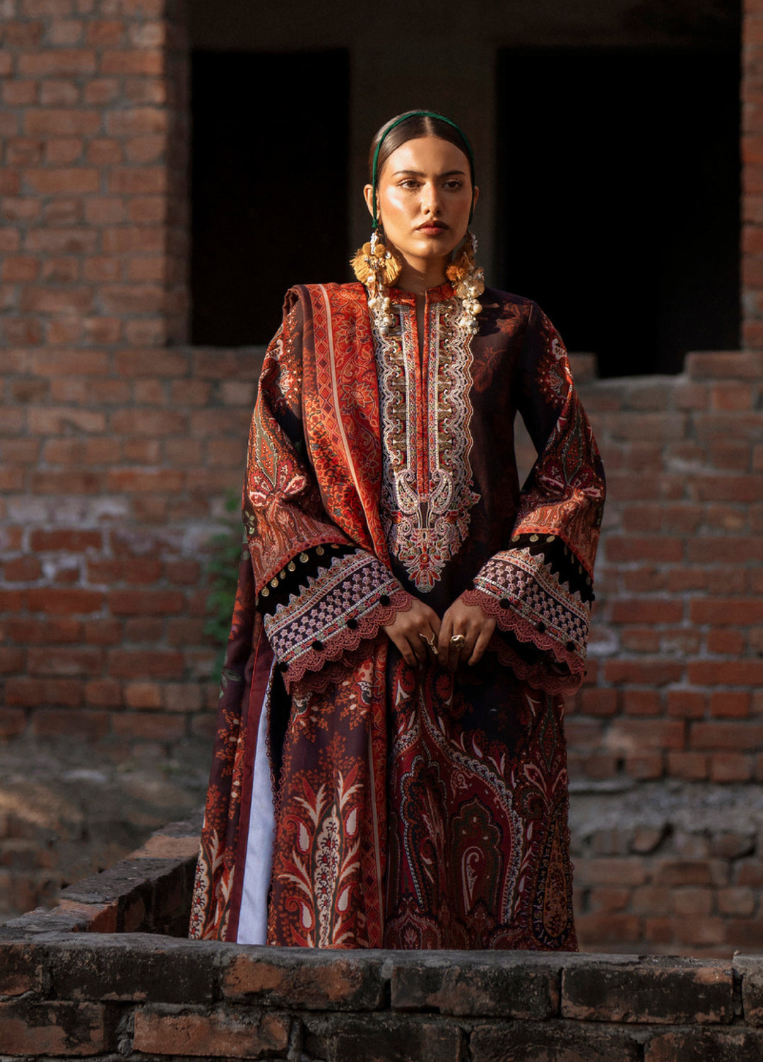 AJR Sard Shaam Embroidered Unstitched Khaddar Suits 3 Piece AJR25SS AJRW-07 NAQSH - Winter Collection