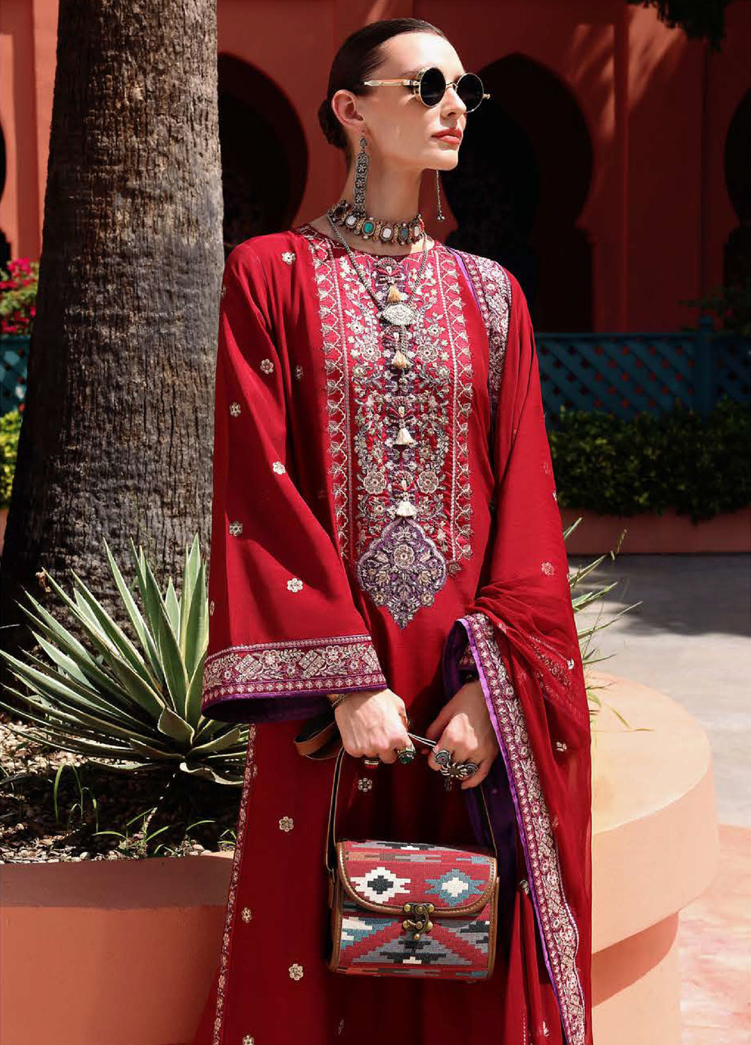 Nuvera Hemline by Mushq Unstitched Raw Silk Embroidered 3 Piece Suit MU26UNH D-9 Agatha - Festive Collection