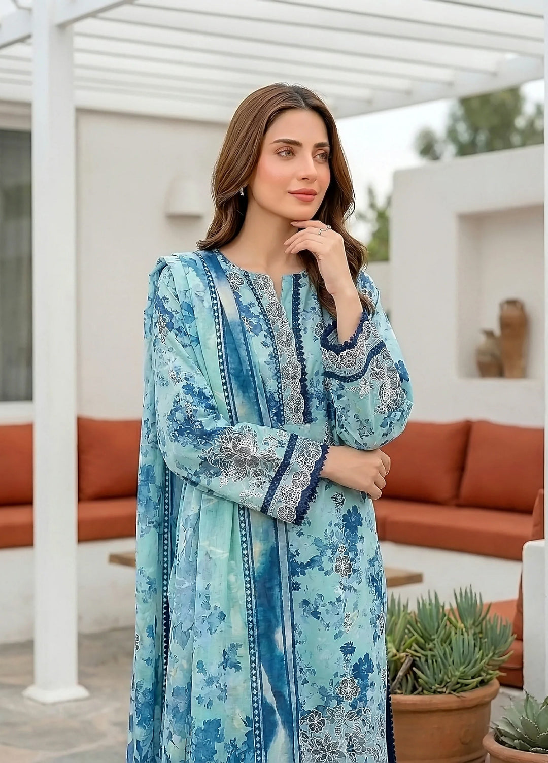 Komal by Lakhany Unstitched Embroidered Lawn 3 Piece Suit LSM26ULK LG-RL-0464 - Summer Collection
