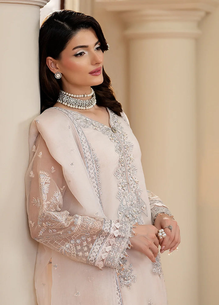 Yashfa Unstitched Hand Work Organza 4 Piece Suit SHANZA - Festive Collection