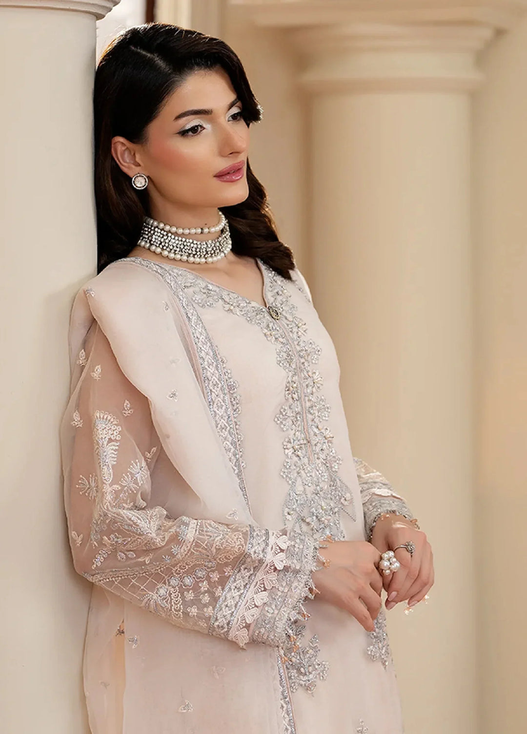 Yashfa RTW Hand Work Organza 4 Piece Suit SHANZA - Wedding Collection