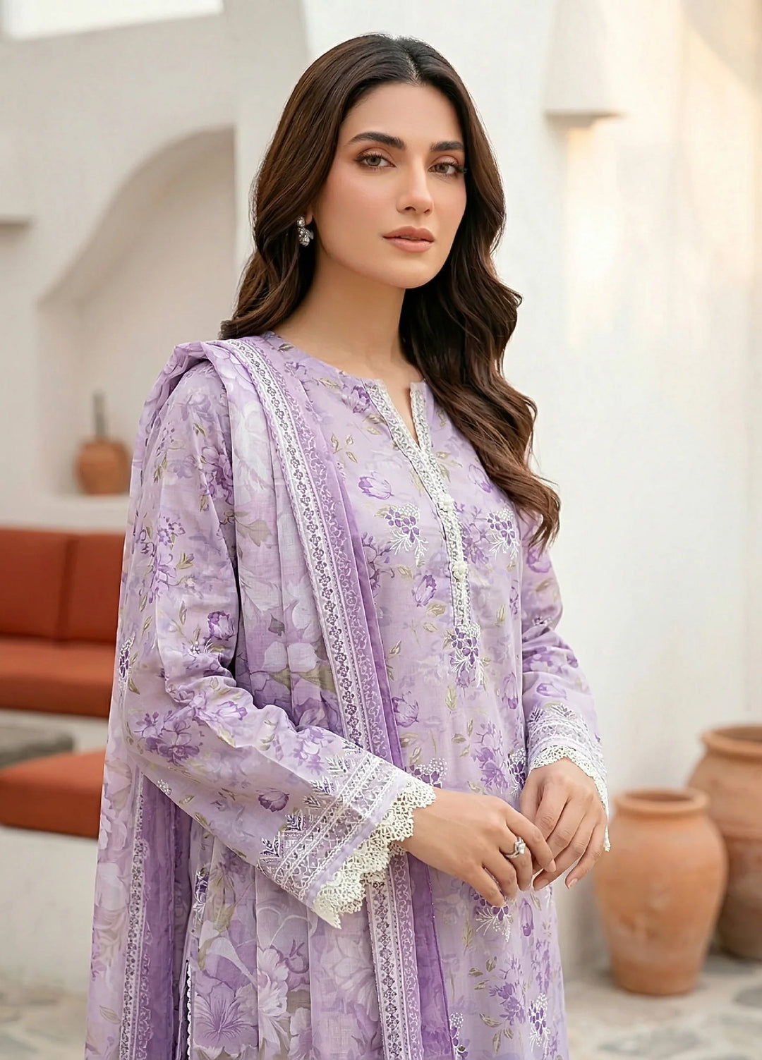 Komal by Lakhany Unstitched Embroidered Lawn 3 Piece Suit LSM26ULK LG-SG-0120 - Summer Collection