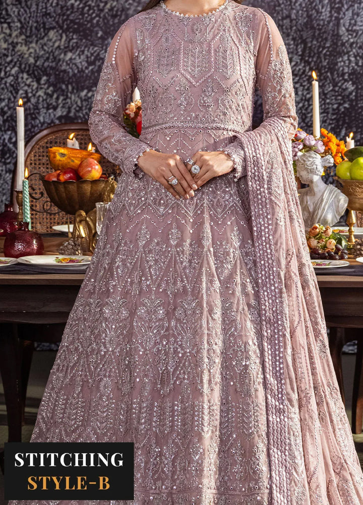 Zarif Unstitched Embroidered Net 3 Piece Suit ZR26UF Heritage ZHF-03-Meraki - Festive Collection