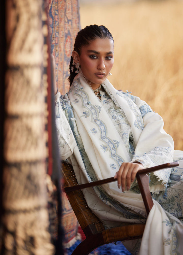 Zaha by Khadija Shah Unstitched Khaddar Embroidered Suits 3 Piece ZL25KW LEILA ZW25-02 - Winter Collection