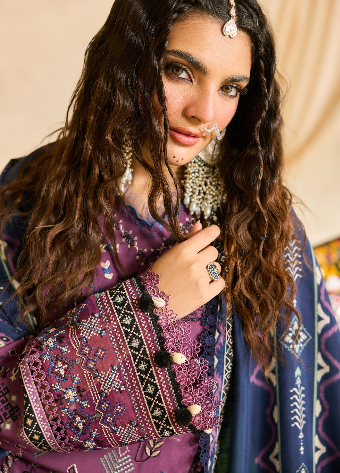 Zync by Florent One Nation Unstitched Khaddar Embroidered Suits 3 Piece FL25ON FL-5B - Winter Collection