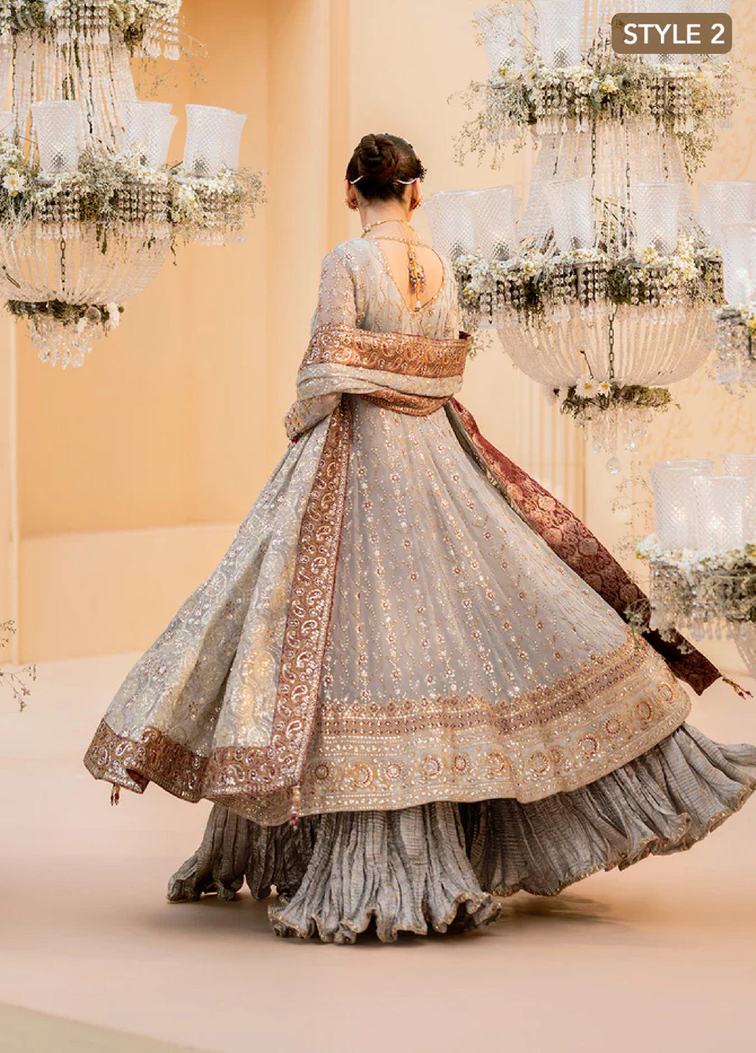 Aik Unstitched Wedding Unstitched Chiffon Embroidered 3 Piece AIK25WF LOOK 02 - Festive Collection