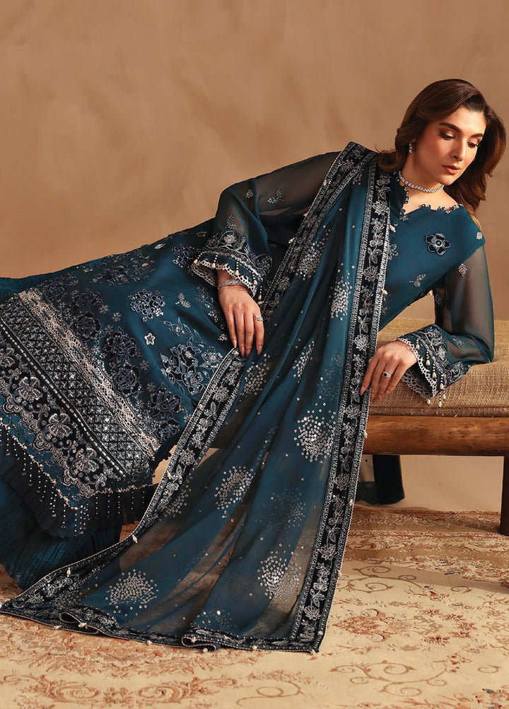 Neorah by Xenia Formals Unstitched Chiffon Embroidered 3 Piece Suit XE26UN D-2 KAIFIYA - Festive Collection