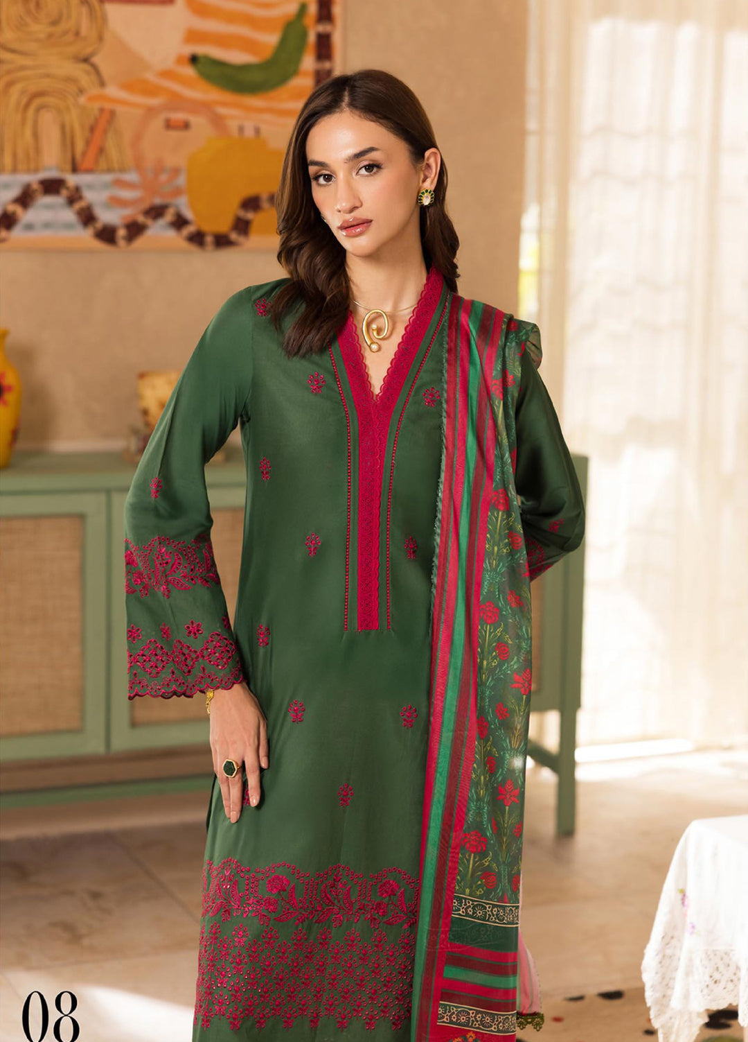 Nissa by Rajbari Unstitched Chikankari Embroidered Lawn 3 Piece Suit RB26UNCL D-8 - Summer Collection