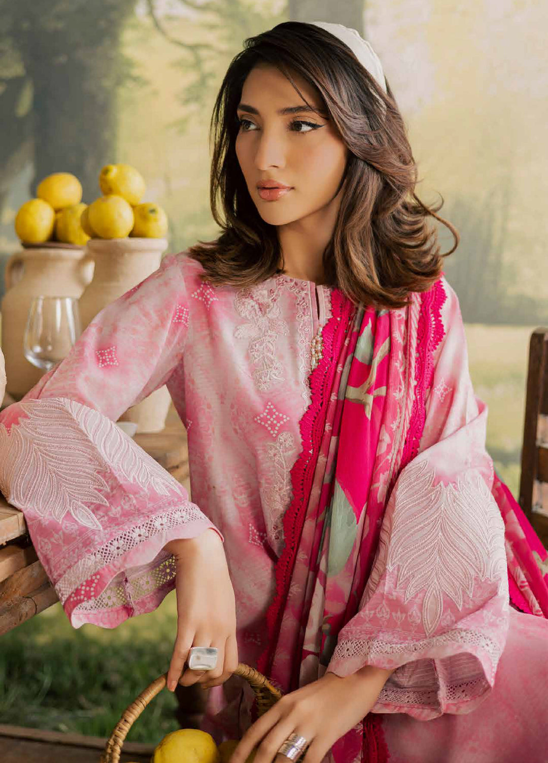 Bloom by Nureh Unstitched Embroidered Doria Lawn 3 Piece Suit NU26ULB BL-13 - Summer Collection