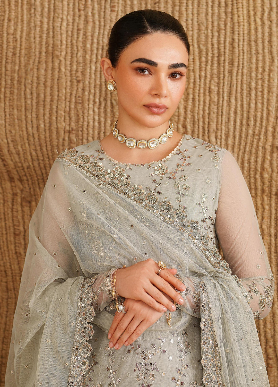 Roohi By Zarif Unstitched Formal Embroidered Net Suits 4 Piece ZR25UF RFE-06 Milaan - Formals Collection