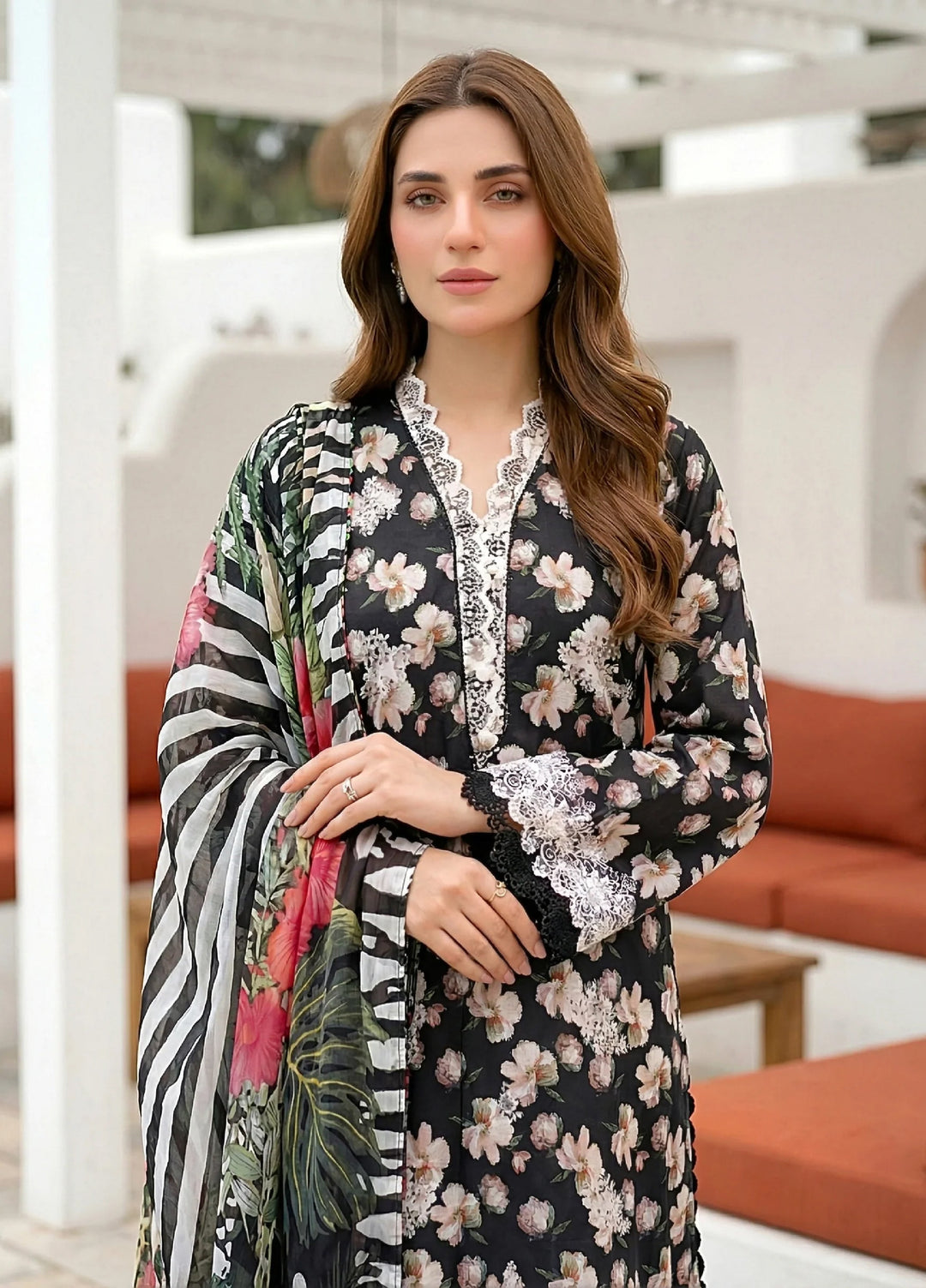 Komal by Lakhany Unstitched Embroidered Lawn 3 Piece Suit LSM26ULK LG-UB-0353 - Summer Collection