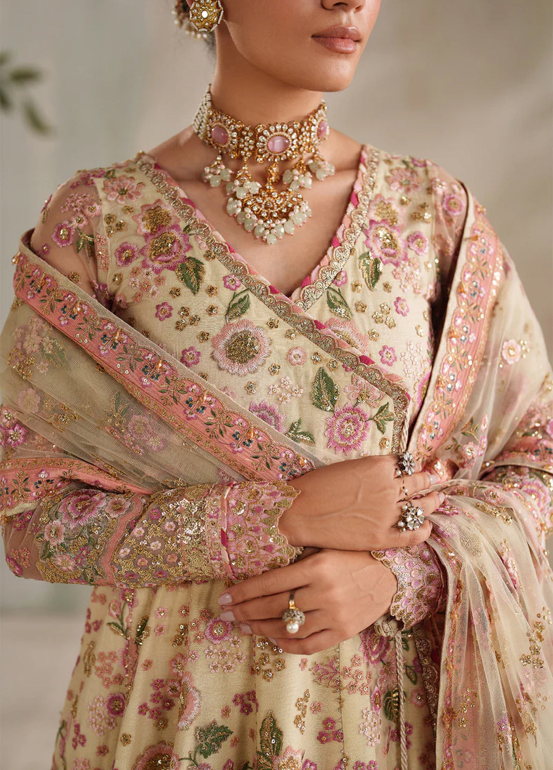 Chantelle by Baroque Unstitched Embroidered Net 3 Piece Suit BQ26UCF UF-4371 - Festive Collection