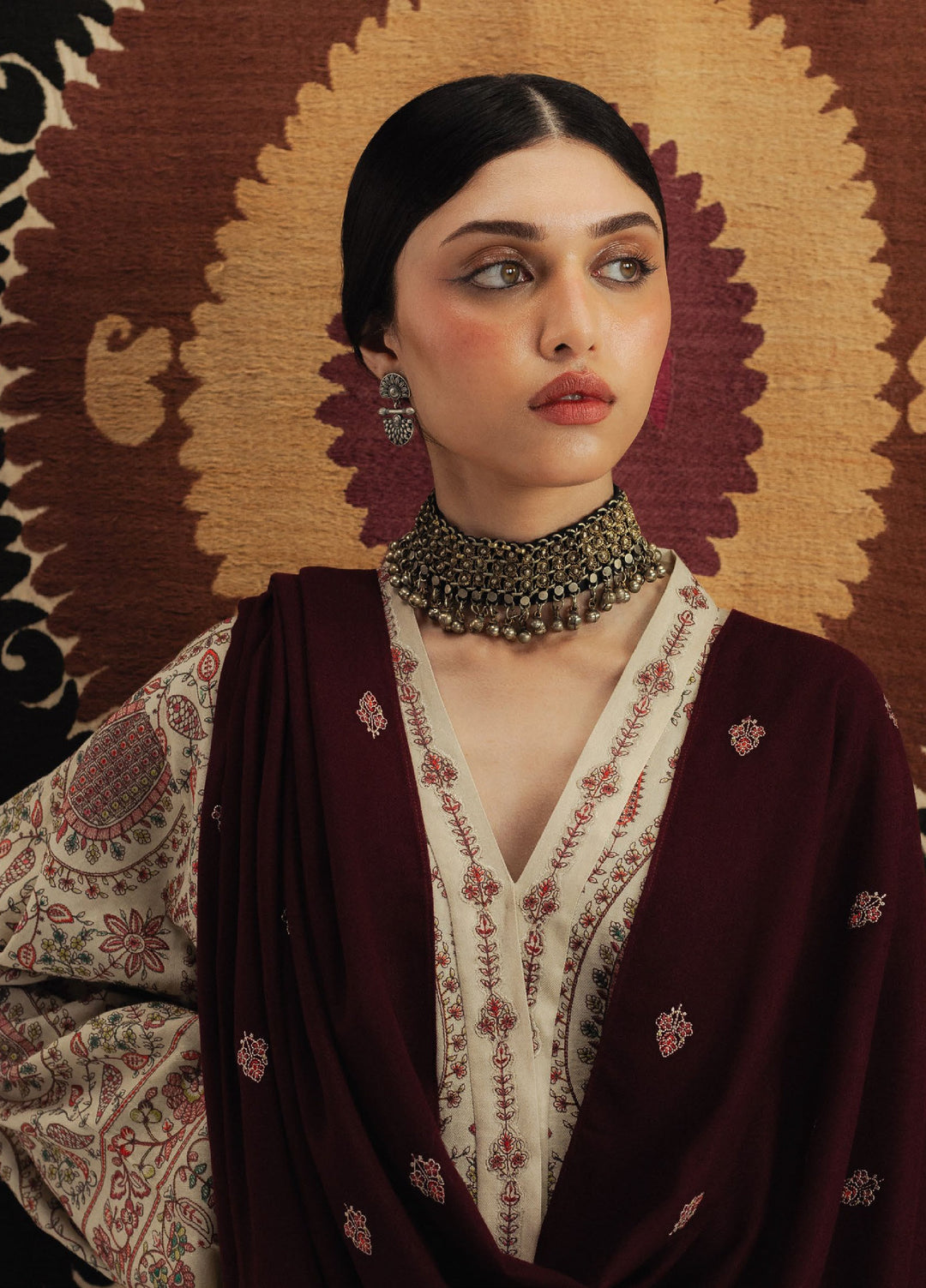 Zara Shahjahan Unstitched Winter Marina Embroidered Suits 3 Piece CZS25WC D7-kel - Winter Collection