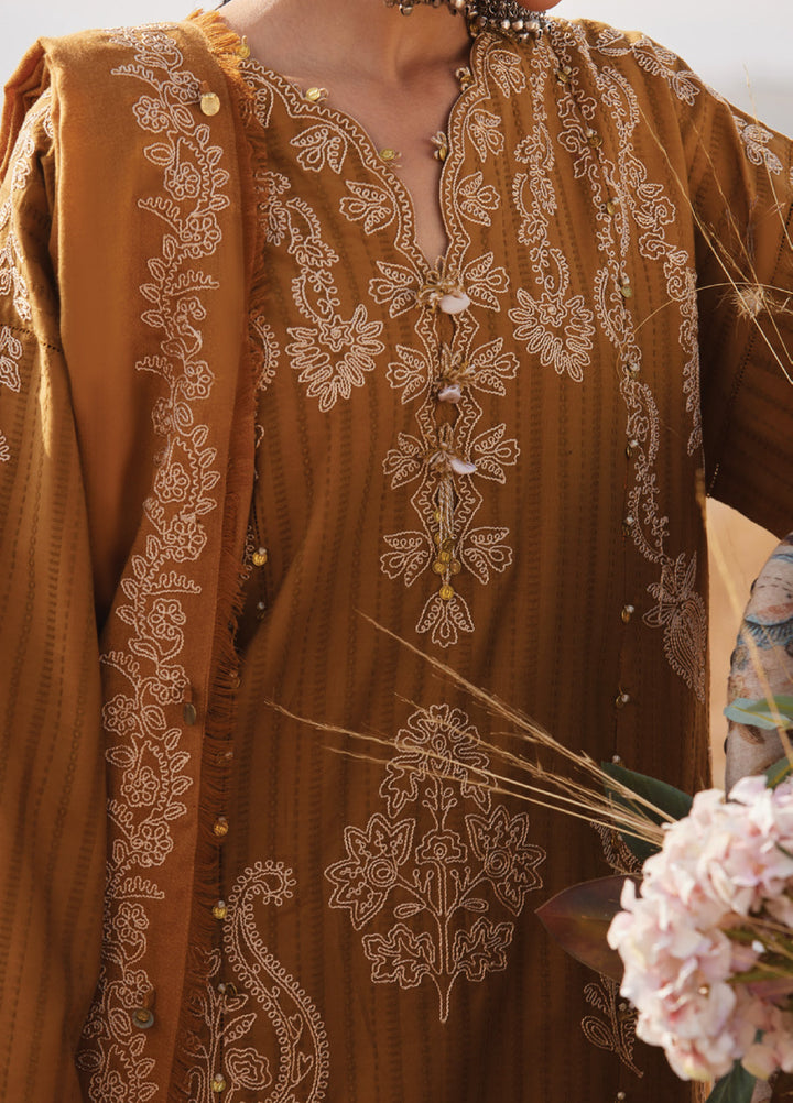 Zaha by Khadija Shah Unstitched Jacquard Embroidered Suits 3 Piece ZL25KW HEER ZW25-10 - Winter Collection