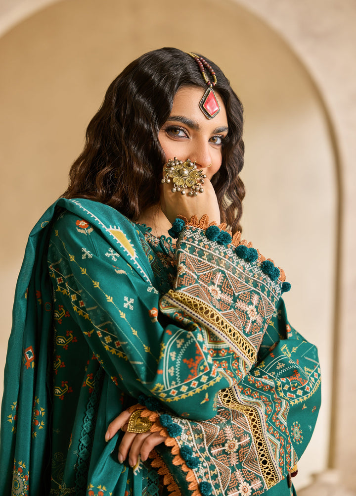 Zync by Florent One Nation Unstitched Khaddar Embroidered Suits 3 Piece FL25ON FL-1B - Winter Collection