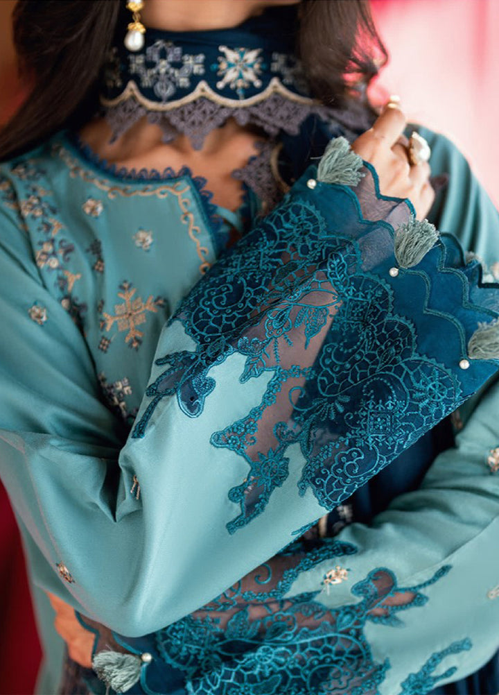 Shades Of Winter by Florent Unstitched Marina Twill Embroidered Suits 3 Piece FL25SW FL-2B - Winter Collection