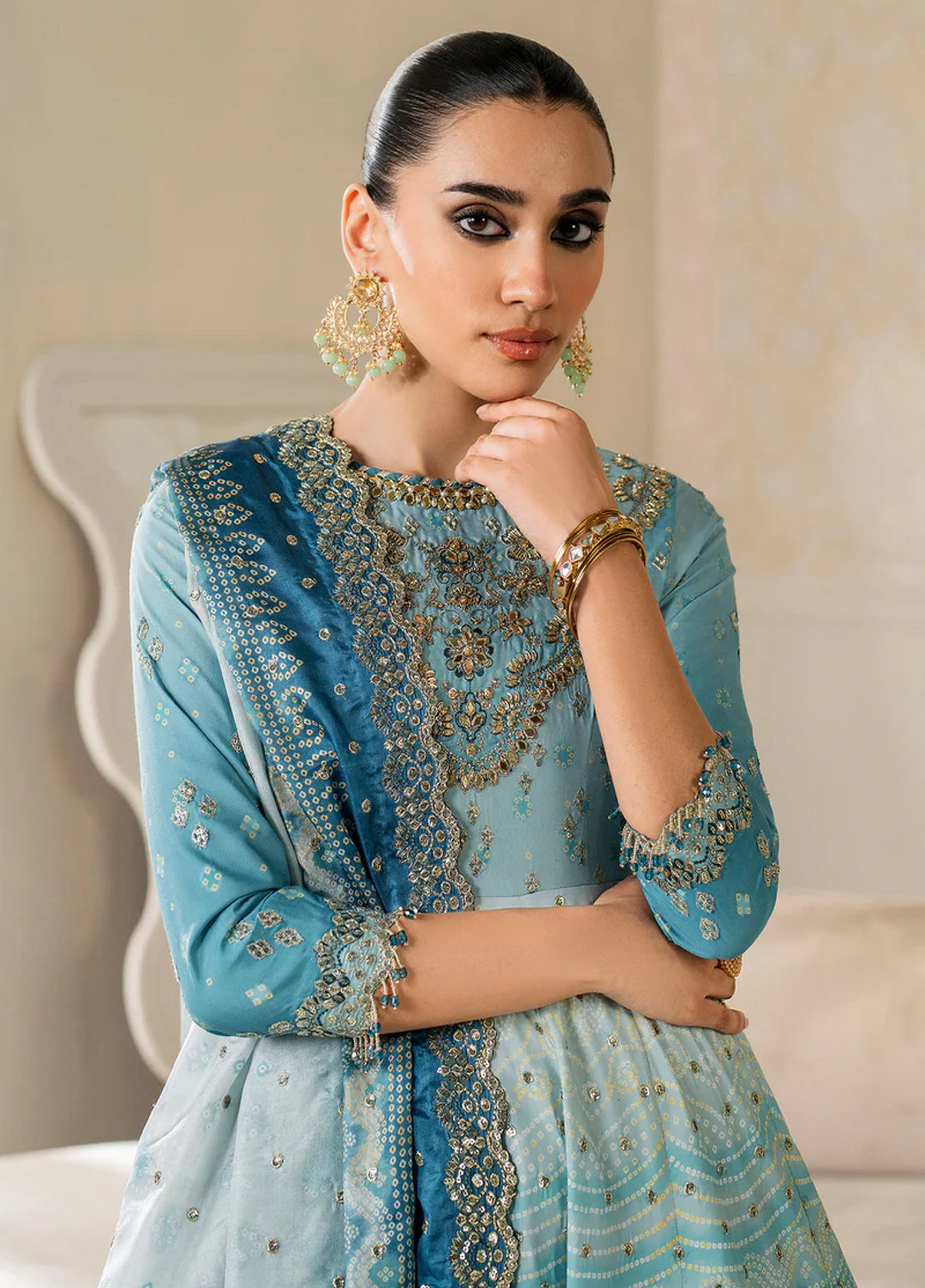 Chantelle by Baroque Unstitched Embroidered Raw Silk 3 Piece Suit BQ26UFC UF-4162 - Festive Collection