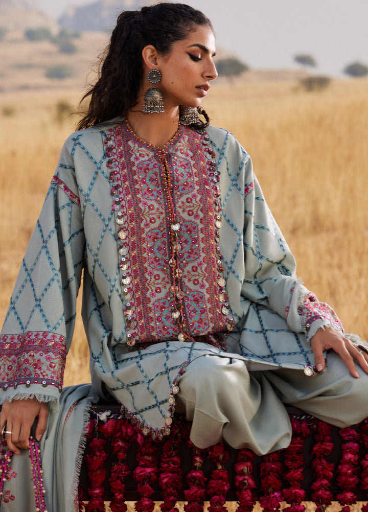 Zaha by Khadija Shah Unstitched Karandi Embroidered Suits 3 Piece ZL25KW NAYAB ZW25-06 - Winter Collection