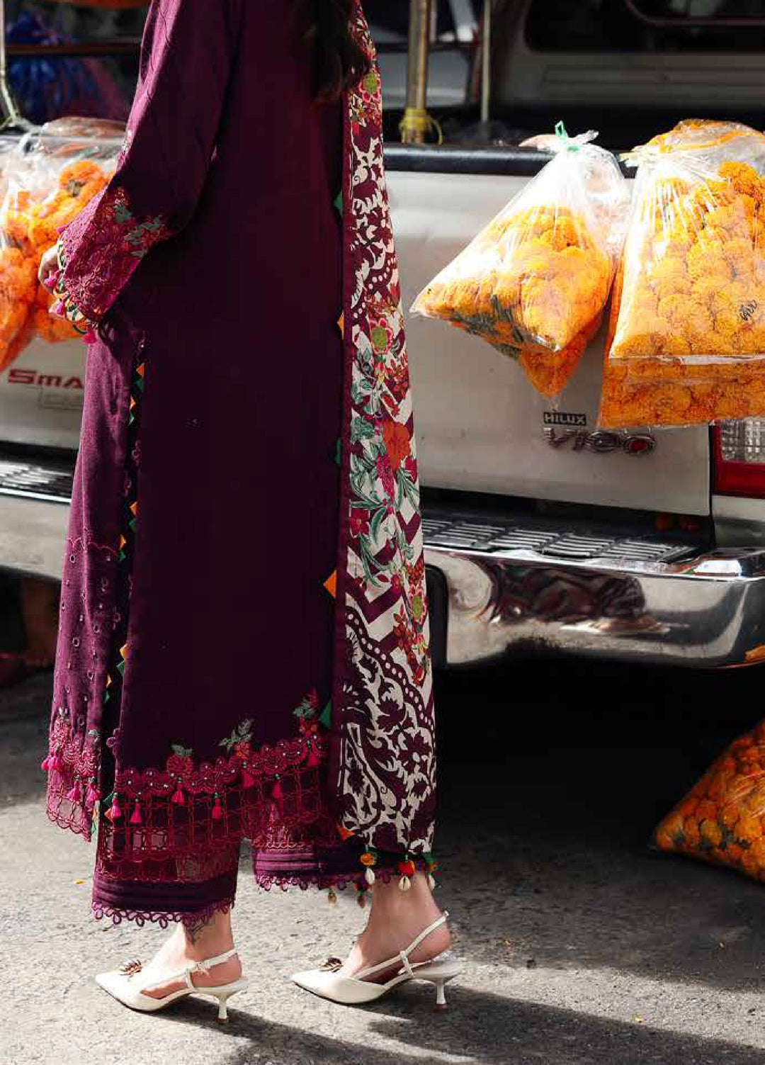 Poshima by Charizma Embroidered Peach Leather Suits Unstitched 3 Piece CZ25PW PSW5-02 - Winter Collection