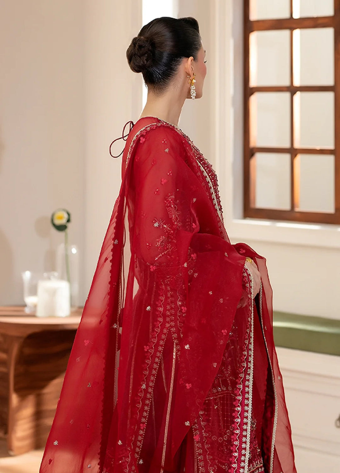 Yashfa Unstitched Hand Work Organza 4 Piece Suit BANUKSHA - Wedding Collection
