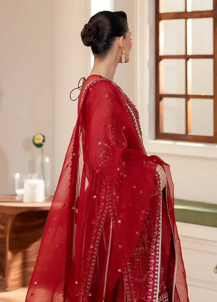 Yashfa Unstitched Hand Work Organza 4 Piece Suit BANUKSHA - Wedding Collection