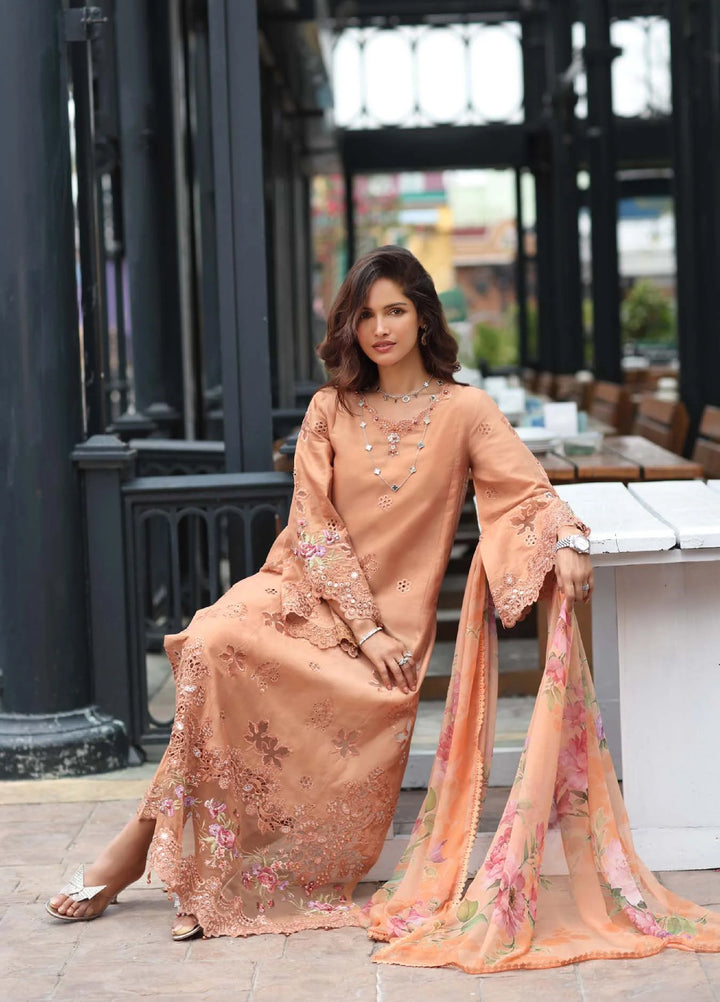 Noor Luxe by Saadia Asad Unstitched Chikankari Embroidered Lawn 3 Piece Suit SA26UNL D-6 PEONIA - Summer Collection