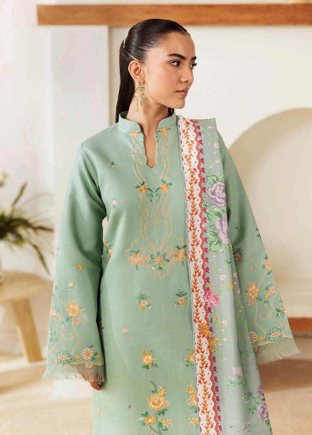 Nissa Floral Symphony by Rajbari Embroidered Marina Suits Unstitched 3 Piece RB25NM D-03 - Winter Collection