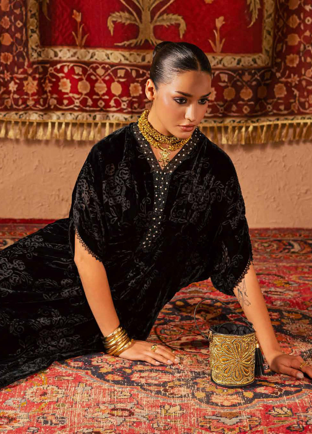 Ballerina by Nureh Unstitched Velvet Palachi Embroidered 3 Piece Suits NU25BV NU2-193 - Festive Collection