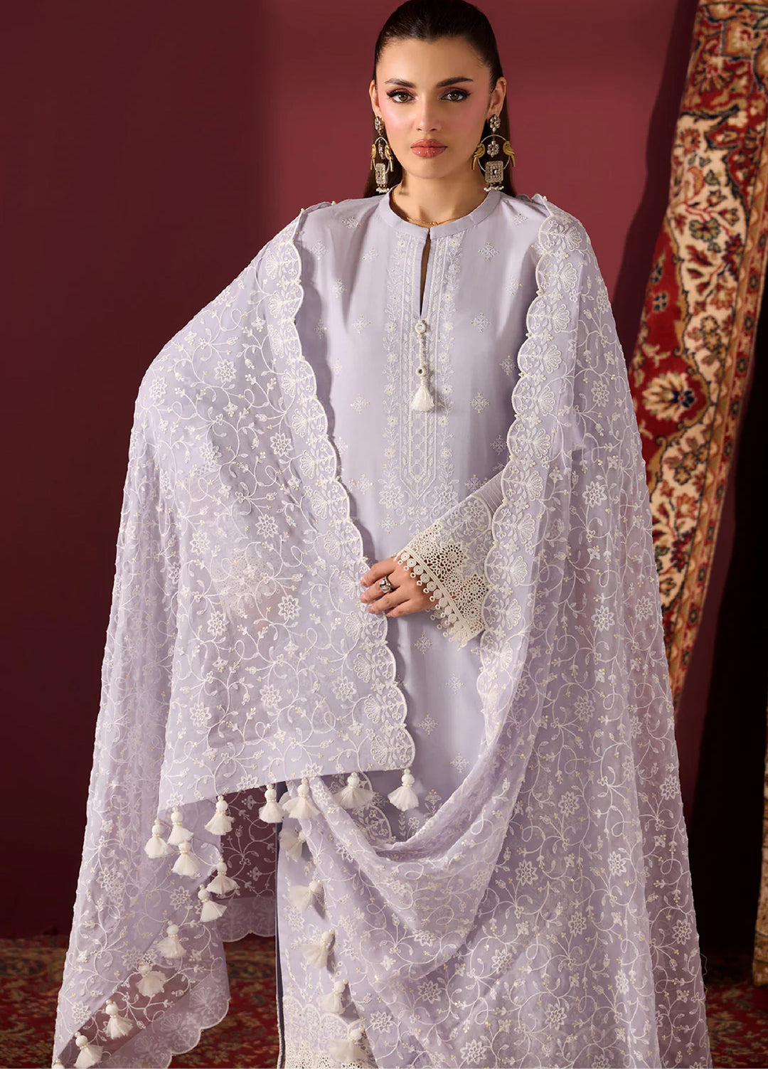 Alizeh Fashion Unstitched Embroidered Lawn 3 Piece Suit AF26ULE AF-EL-7065-FROST - Summer Collection