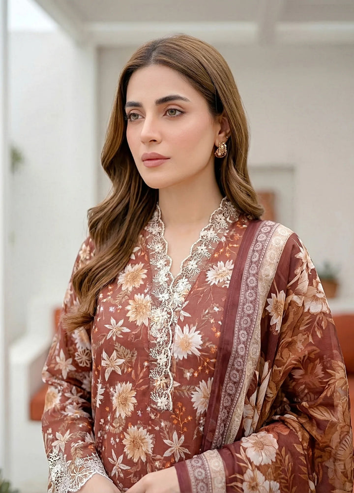 Komal by Lakhany Unstitched Embroidered Lawn 3 Piece Suit LSM26ULK LG-IZ-0605 - Summer Collection