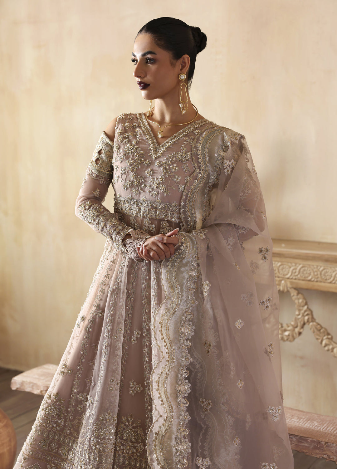 Jahanara by Zarposh Embroidered Organza Suits Unstitched 3 Piece ZP25JF Nure - Festive Collection