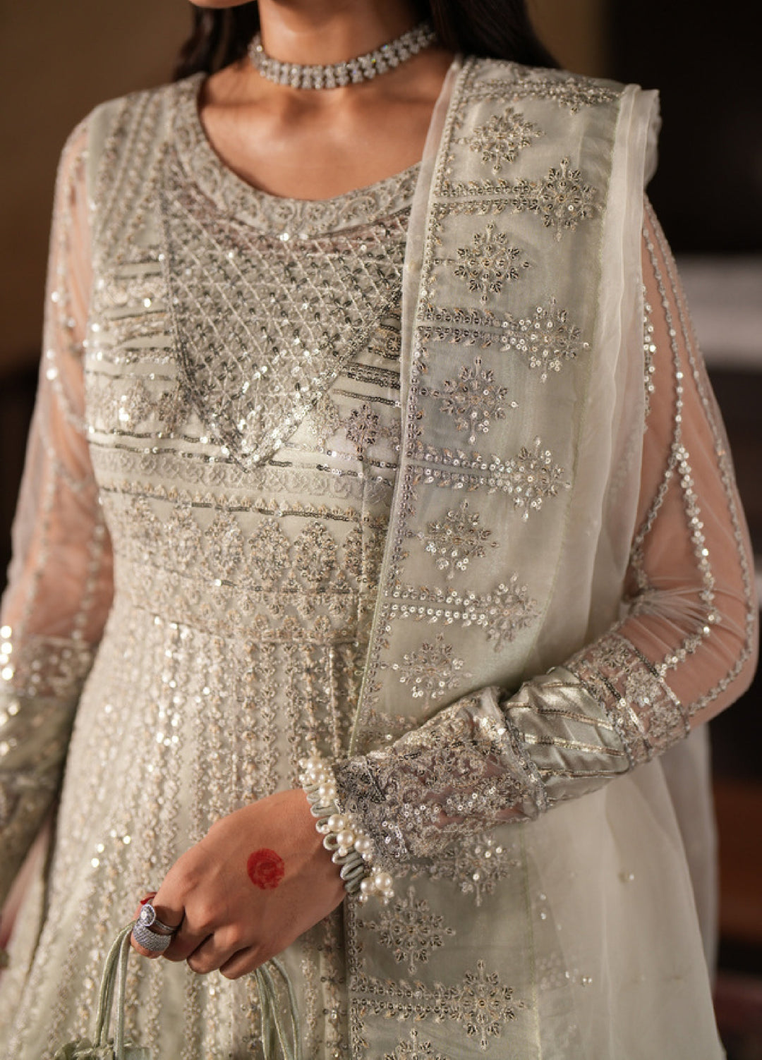 Dastan E Ishq by Ajr Festive Embroidered Unstitched Net 3 Piece Suits AJR25DI D-5 Roohi - Formals Collection