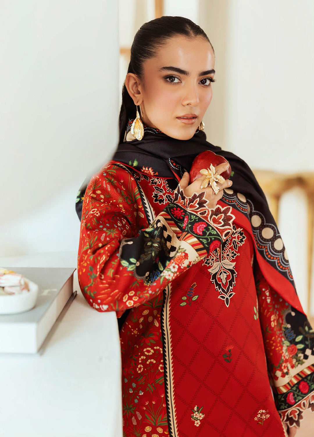 Nissa Floral Symphony by Rajbari Embroidered Marina Suits Unstitched 3 Piece RB25NM D-09 - Winter Collection