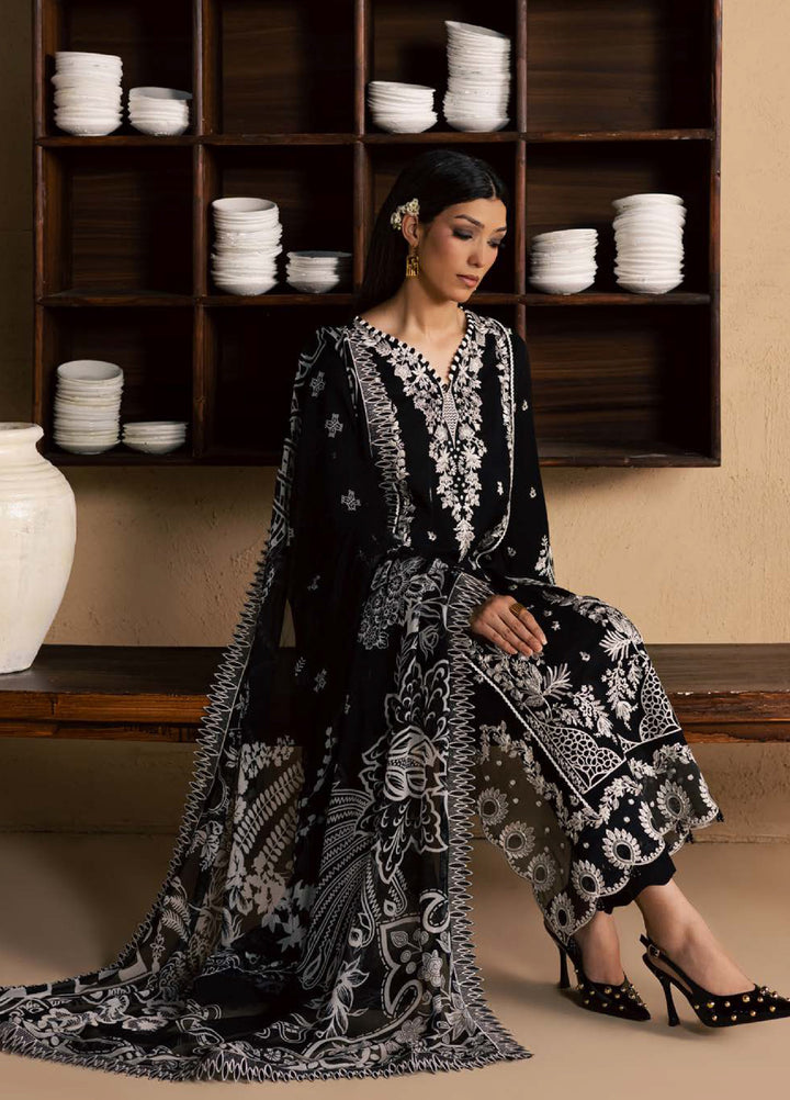 Koyal Monochrome by Nureh Unstitched Embroidered Lawn 3 Piece Suit NU26UKM NE-267 - Casual Collection